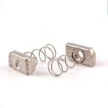 Square Spring Loaded Tee Nuts: Long Type with Built-in Springs