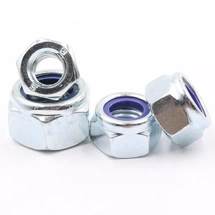 Blue White Zink Grad 10 Nylon Insert Locknuts