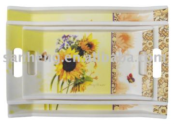 Rectangle melamine food serving tray