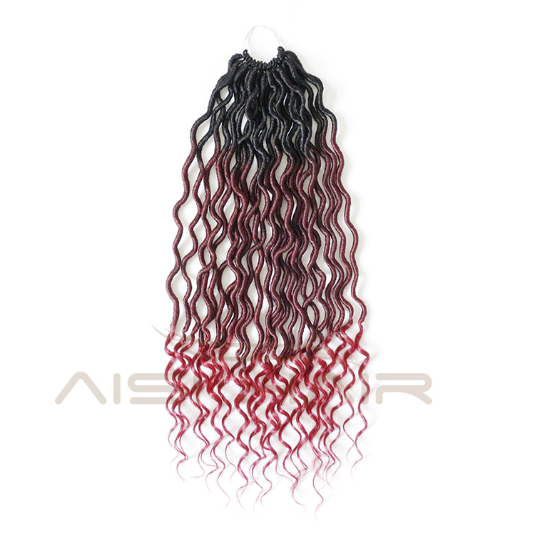 Aisi Hair Crochet Goddess Locs Hair Extensions Synthetic Faux Locs Ombre Curly Afro Crochet Braids Hairpieces