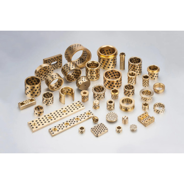 Bujes bimetales para la máquina de inyección mecánica Máquina de cojinetes auto lubricantes sin aceite DIN1494 Bujes de grafito de bronce