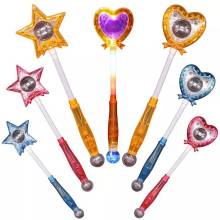 Colorful Light-Up LED Magic Wand: Heart and Star Shaped LED Lights