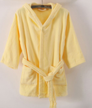 Yellow Bathrobe Children Velour Cotton Robe