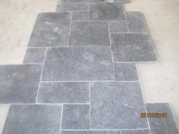 Flamed &Sandblast Black Limestone, Honed Limestone (YYL)