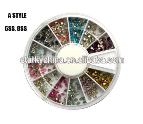 ss3 (1.3-1.5mm) small size crysral ab stone flat back non hotfix rhinestone for nail