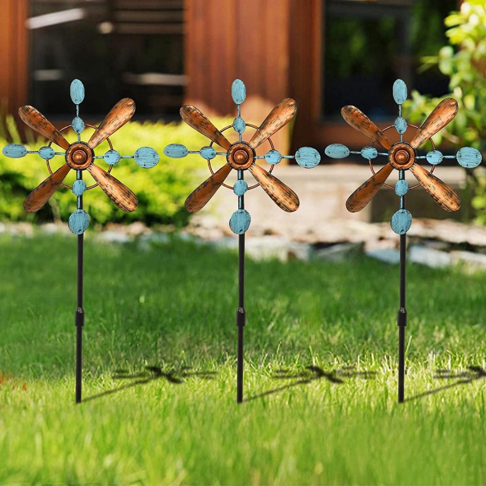 Gartenwindspinner mit Metallpfahl