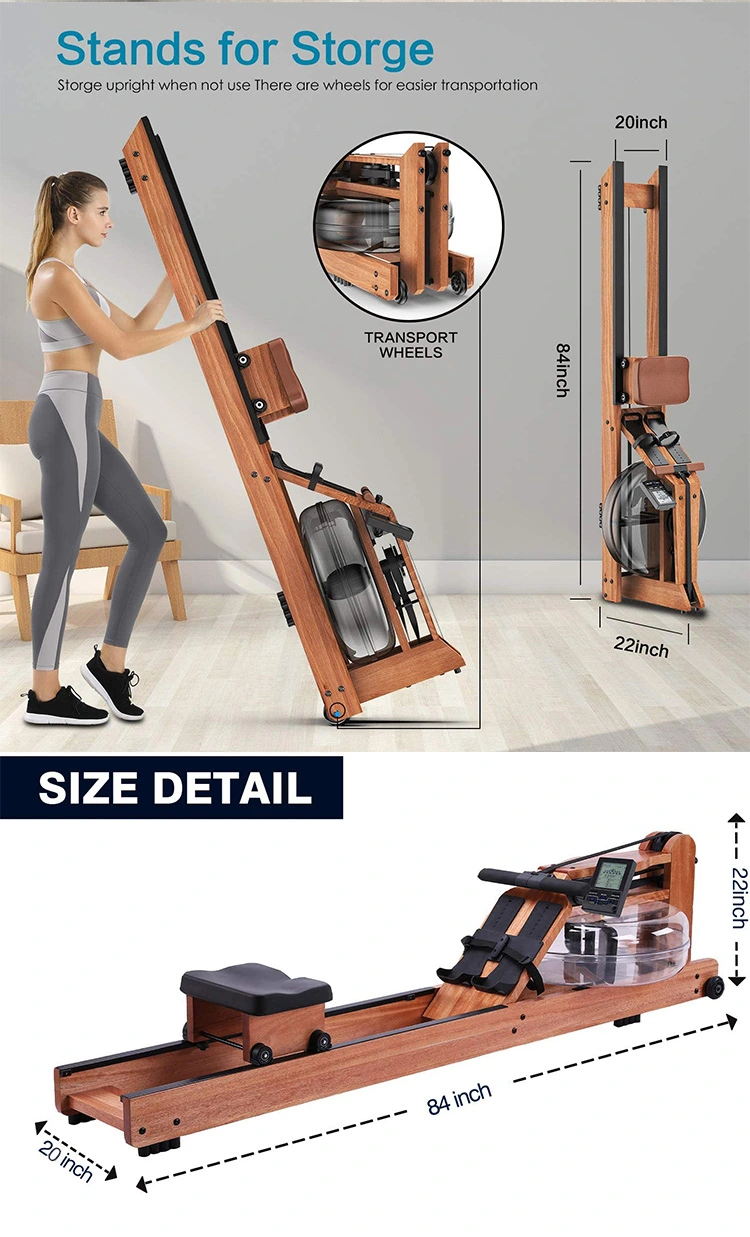 Home Fitness Gym Solid Air Wood Scull Water Wholesale Crane Rower Boat Rowing Machine