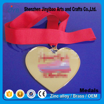 professional custom made medals metal heart shaped medal