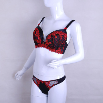 Factory Price Made In China Sexy Plus Size Embroide Sexy Bra And Thong Sets