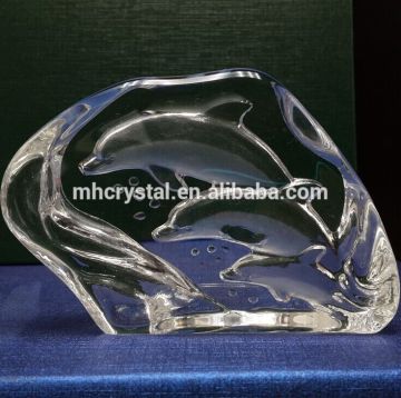 unique dolphin crystal Sculpture Glacier Figurines MH-10042