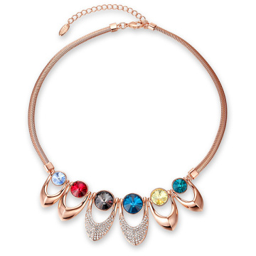 Mesh Chain Choker Alloy Rhinestone Artificial Jewellery