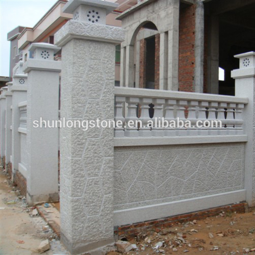 Granite pillar stone,Light granite wall fence stone