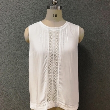 Women's cotton lace white top