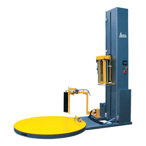 Automatic pre-stretch pallet wrapper