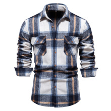 Men's Short Sleeved Cotton Shirt - Plaid Casual Beach Shirt