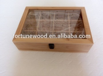 Christmas bamboo gift box with dividers