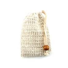 Natural Linen Drawstring Loofah Net Soap Exfoliating Bag