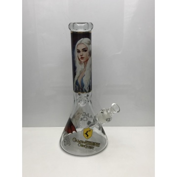 Glass Beaker Bongs dengan Sexy Girl Portrait