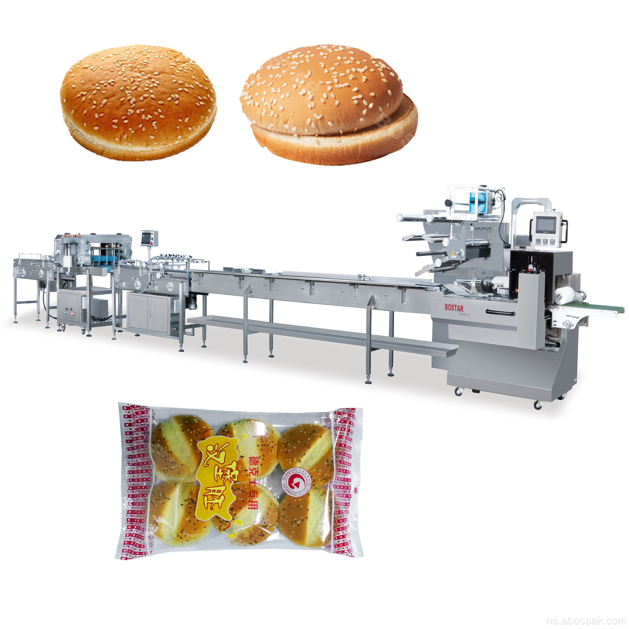 Automatisk pakkemaskin for hamburgerboller