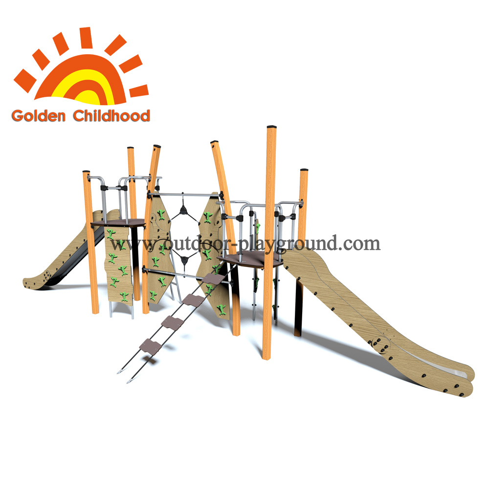 Long Slide Climbing Net Playground Facility For Sale