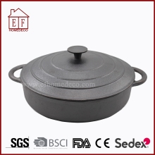 Cast iron casserole cookware with lid