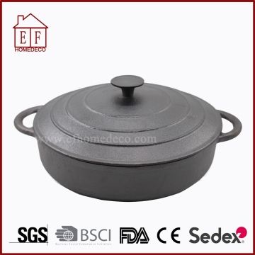 Cast iron casserole cookware with lid