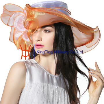 Popular Hot Selling Orange Derby Hats Unique Church Hats For Women Wholesale