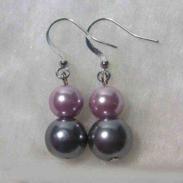 Imitation Double Pearls Dangle Earrings