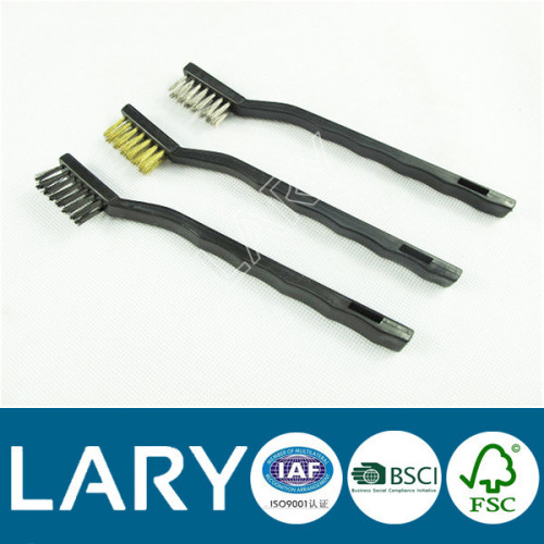 (7477) black plastic handle wire brush set