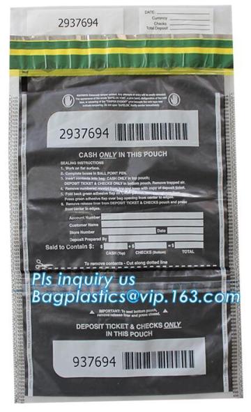 Tamper Evident Security Bank Deposit Bag tamper proof security bag, Deposit Banking Security bag, Envelope Bag Clear Security Ba