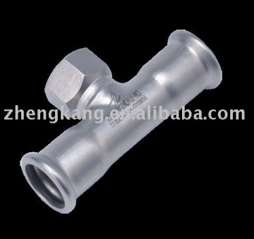 Branch tee female outlet-stainless steel press fitting