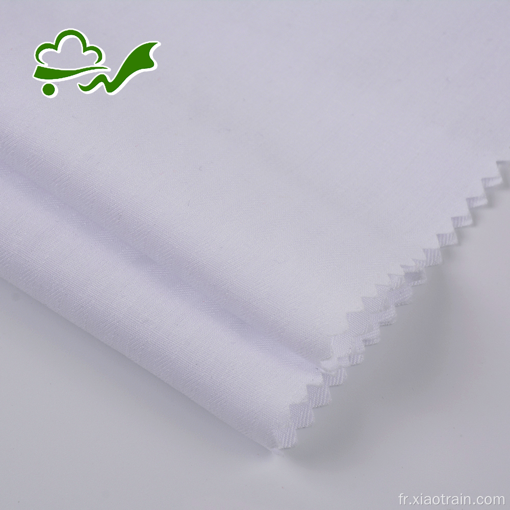 Tissu jersey de coton polyester tissé blanc