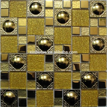 Fine gold colored metal glass mosaic patterns
