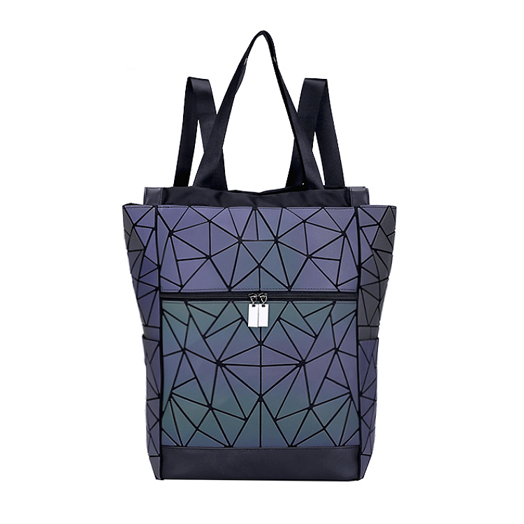 Custom geometric luminous storage shoe backpack organizer folding ladies travel bags Luggage backpack