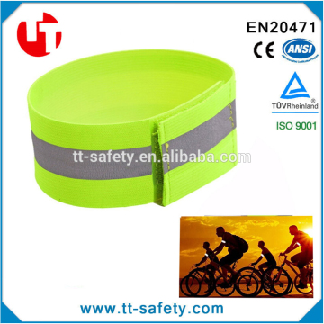 high visibility green hook and loop elastic band reflective arm band