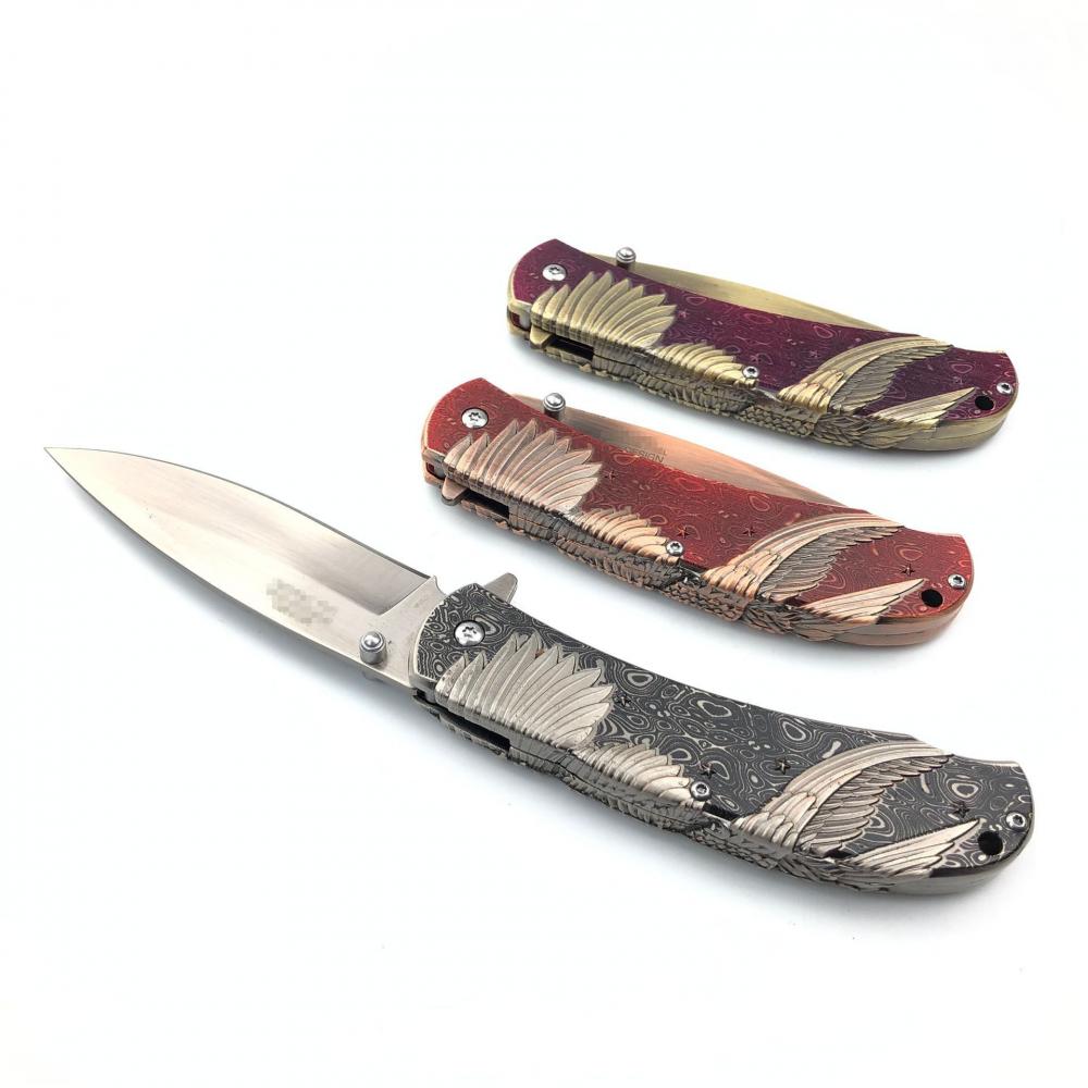 Embossed Flying Eagle Semi Automatic Folding Knife