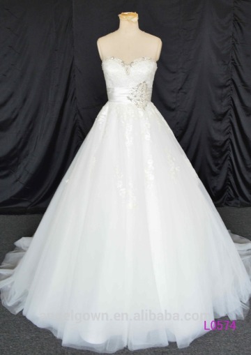 2016 sparkling beaded beading puffy A-line wedding dresses beaded lace guangzhou