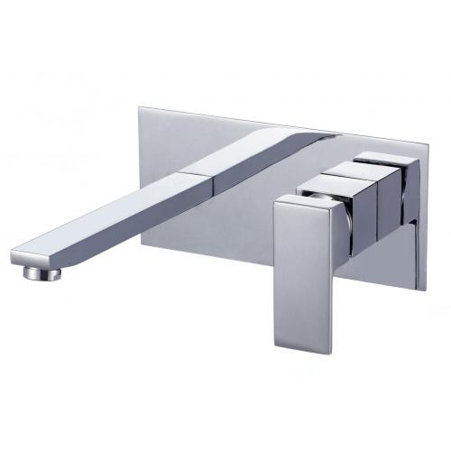 Square Brass Wall Mounted Bathroom Faucet