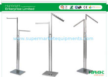 Steel Garment Display Racks Chrome Plating 2 Way Adjustable Function Hbe-gs-17