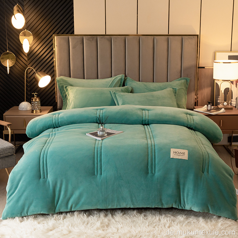 Koreanisch gesteppte Bettdecke aus Flanellsamt
