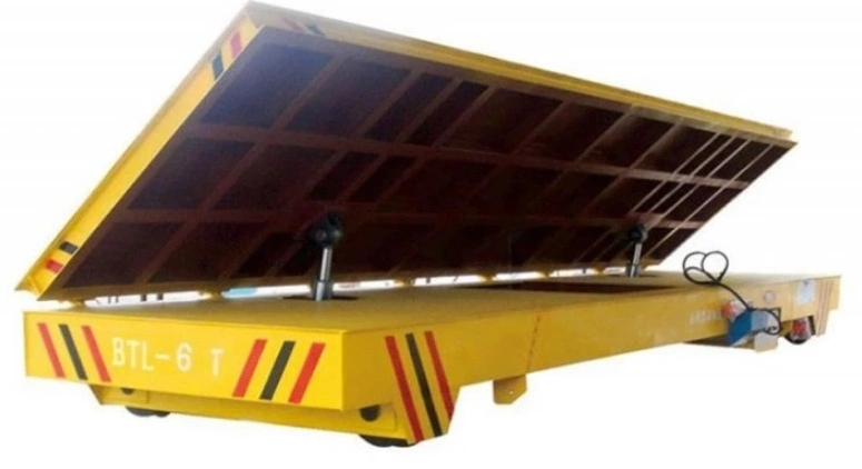 Kpj 2~150t Electric Power Supply Rail Track Flat Transfer Car