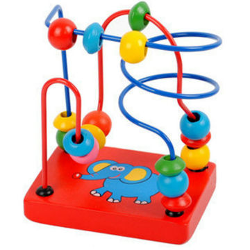 Elephant string beads beads toy car,Education animal wooden stringing beads game,Top sale wooden string beads