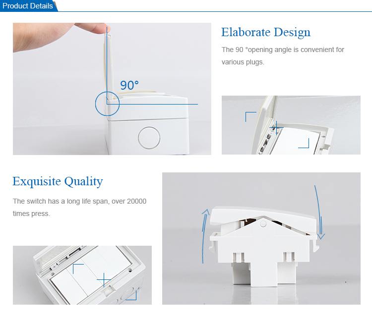 IP55 Double Control Push Button Wall Mounted Waterproof Switch (SP-4GS)