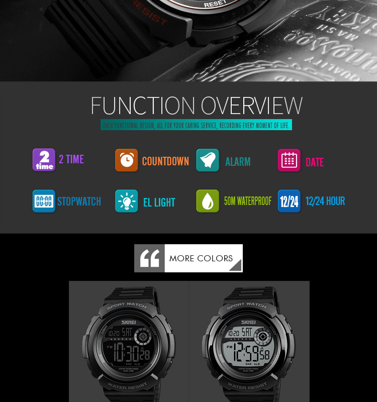 Skmei 1367 fashion cheap in bulk alarm chronograph wristwatch waterproof black digital sport watch