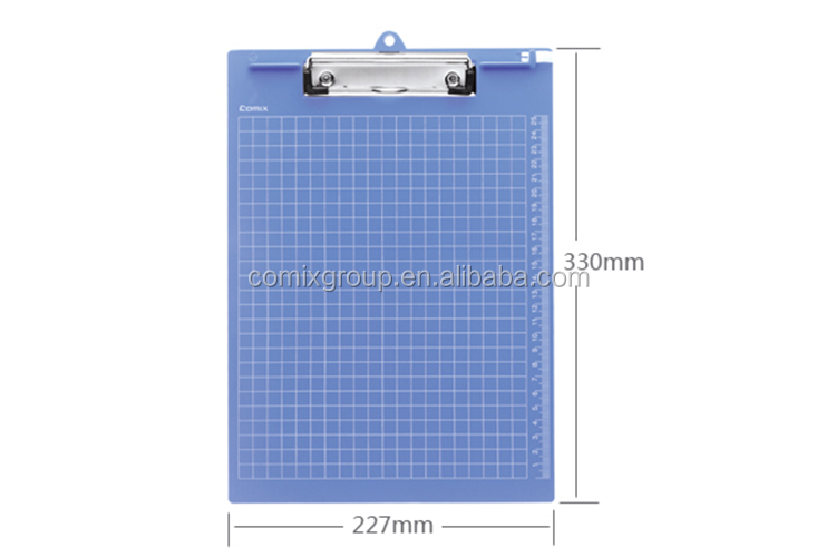 High quality competitive price factory produce metal clip A4 plastic white grid clipboard with pen holder