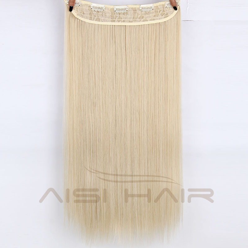 AiSi Hair 16 Color 24 Inch One Piece Long Straight Synthetic 5 Clips In Hair Extension