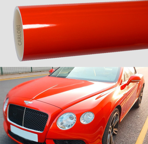 Crystal Gloss Lava Orange Car Vinyl Wrap