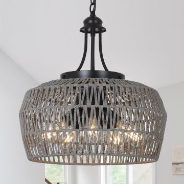 Coastal Chandelier Large Farmhouse Boho Light Fixture