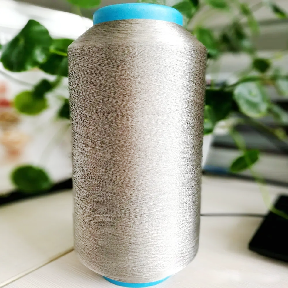 Acrylic/Polyester Konduktif Benang White Bamboo Charcoal Yarn