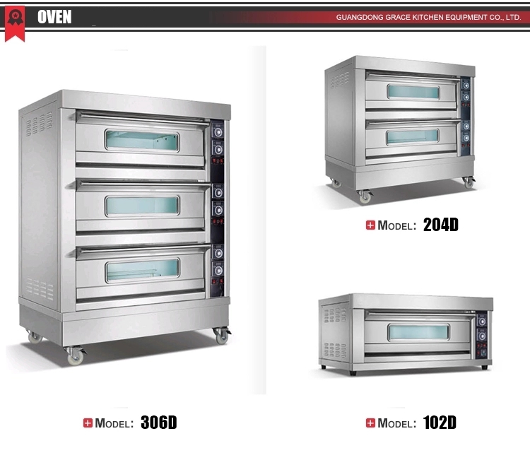 Commercial 380V Pizza Baking Equipment Stainless Steel two deck four Trays Electric Oven